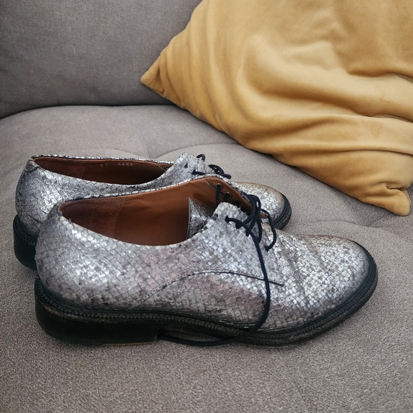 Robert Clergerie Rosie Lace-Up Leather Oxford 37 7 - Picture 1 of 6